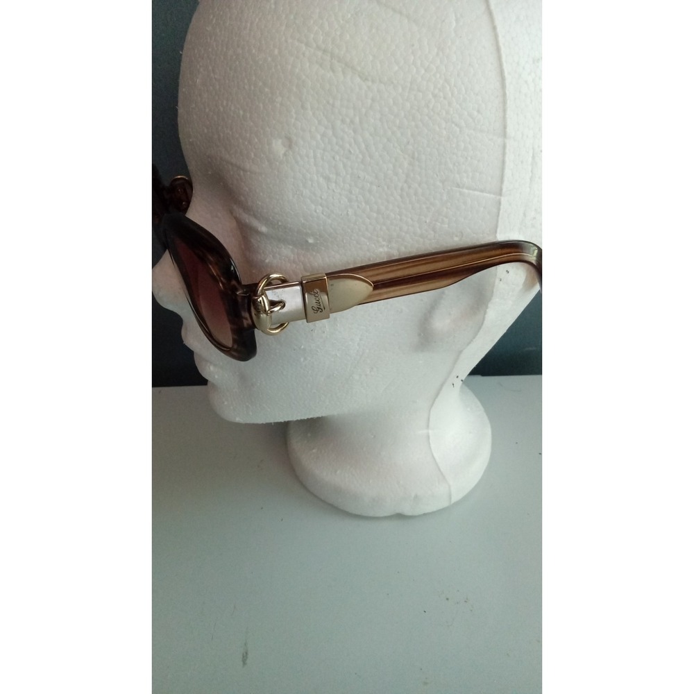 Gucci Sunglasses Brown Oval Frames Designer Eyewear Fashion Shades - Picture 10 of 16